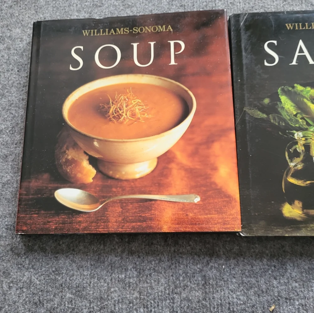 Williams Sonoma Soup & Salad Cookbook Duo - Brown and Green Covers